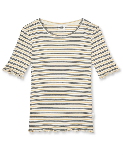 Mads Nørgaard Kids - Stripe Tuviana T-shirt - Vanilla Ice/Sky Captain
